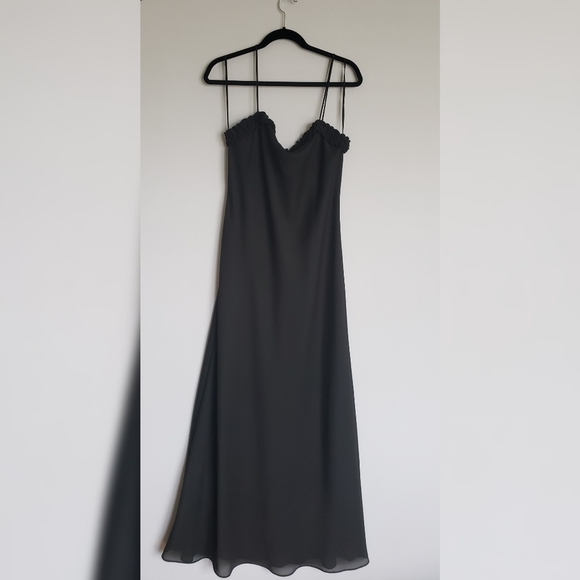 Floor Length Spaghetti Strap Gown - Picture 5 of 9